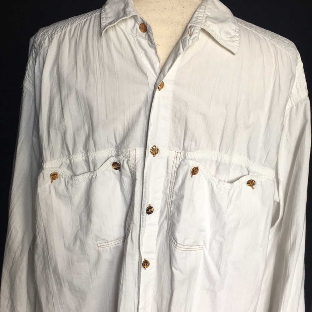 Men’s FLUID White Cotton Button Down
